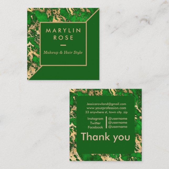 MARBLE ANPASSADE FYRKANTIGT VISITKORT (Fram/baksida)