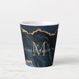 Marble Anpassningsbar Brev Namn Latte Mugg