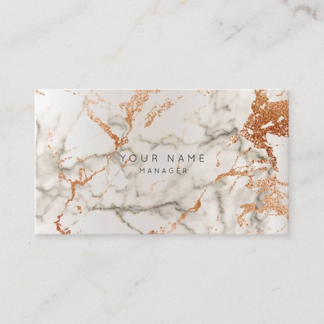 Marble Appointcard Silver koppar Grått VIP Tidsbeställning Kort (Framsida)