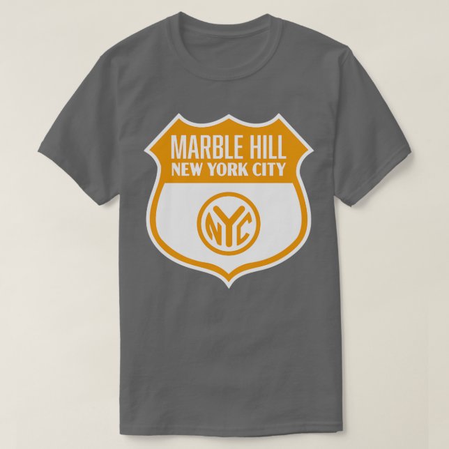 Marble Backe New York City Retro Token Shield Guld T Shirt (Design framsida)