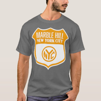 Marble Backe New York City Retro Token Shield Guld T Shirt