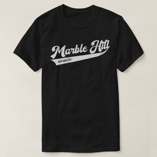 Marble Backe New York City Typografiska Distress D T Shirt (Design framsida)