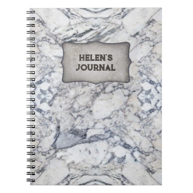 "Marble" bärbar dator med ditt namn Anteckningsbok (Framsidan)