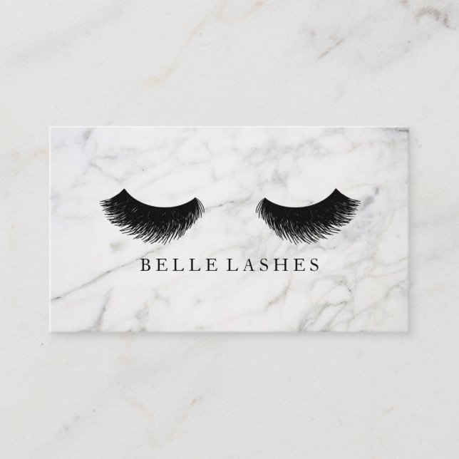Marble Black Eyelash Luxury Beauty Visitkort (Framsida)