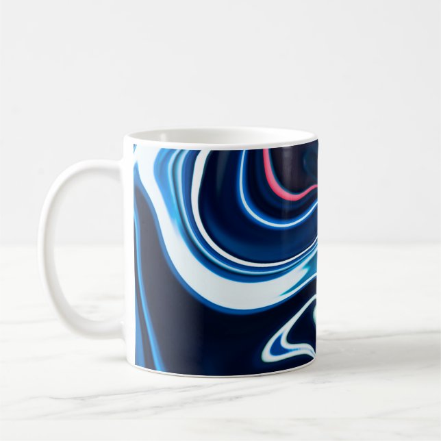 Marble bläck färglös. Blå marmor mönster struktur  Kaffemugg (Vänster)