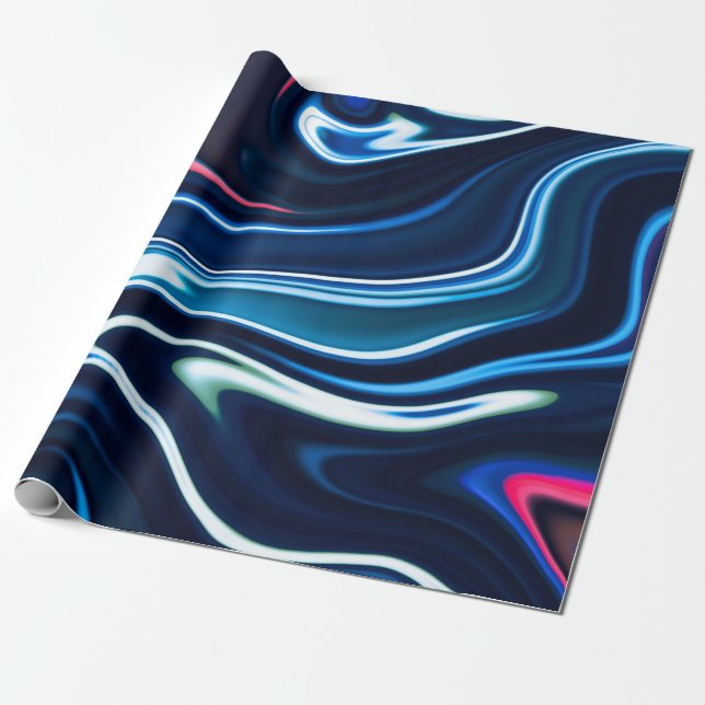 Marble bläck färglös. Blå marmor mönster struktur  Presentpapper (Utrullad)