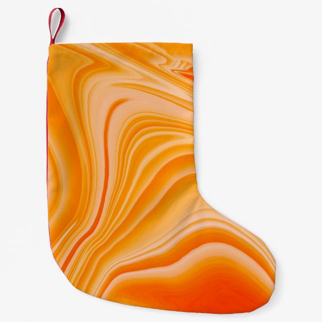 Marble bläck färglös. Orange marble mönster vid  Liten Julstrumpa (Framsidan)