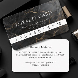 Marble, Black-Guld, Salon Loyalty Visitkort