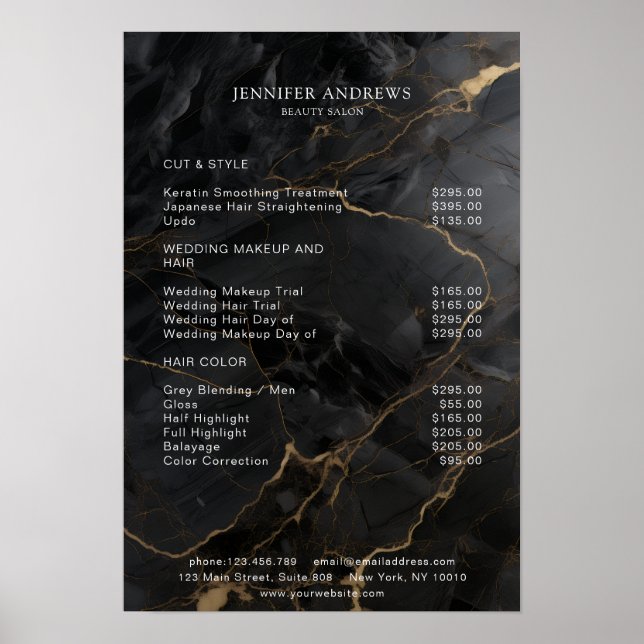 Marble, Black-Guld, Salon Poster (Framsidan)