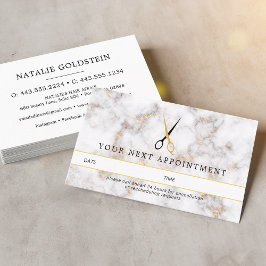 Marble Black Guld-saxar Hair-avtalskort Visitkort