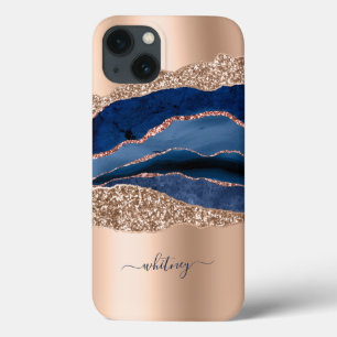 Marble Blue Glitter Faux Guld Glitter Gnistra