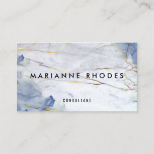 Marble Blue Leather Struktur Visitkort
