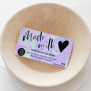 Marble Blue lila tack du gjorde med kärlek Visitkort