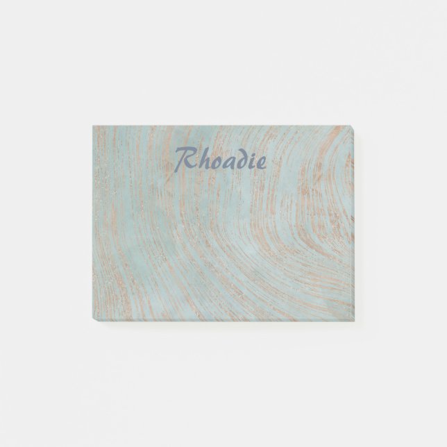 Marble Blue och Copper Beauty Post-it Block (Framsida)