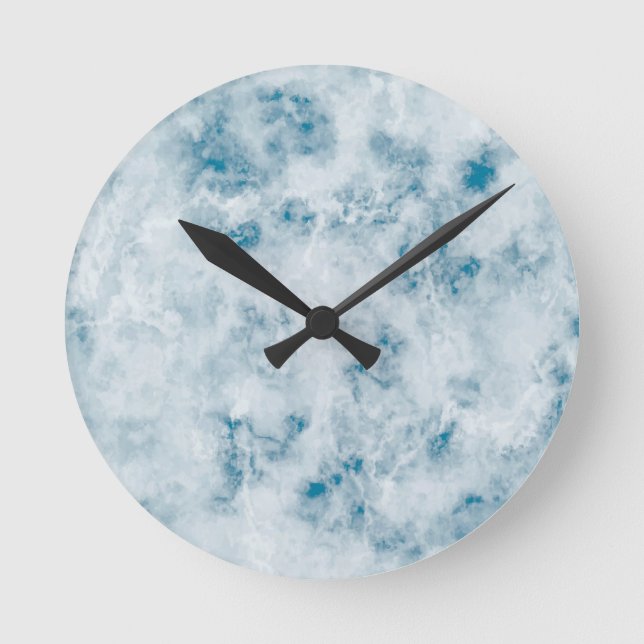 Marble Blue Struktur Rund Klocka (Framsida)