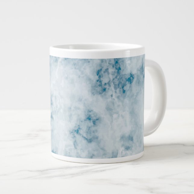 Marble Blue Textur Bakgrund Jumbo Mugg (Framsida höger)