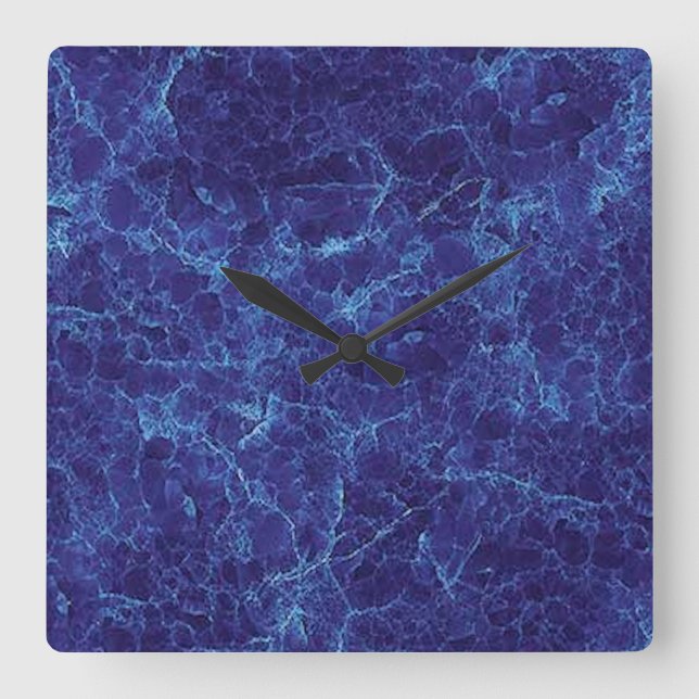 Marble Blue Wall Clock Fyrkantig Klocka (Framsida)
