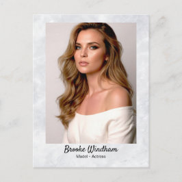 Marble Border Promo Card Postcard | QR Code Vykort