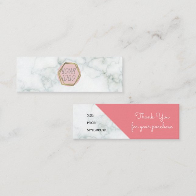 Marble Boutique Kläder Varumärke Storlek Hängande  Mini Visitkort (Fram/baksida)