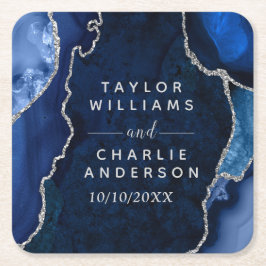 Marble Bröllop Underlägg Papper Kvadrat