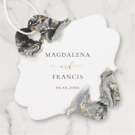 Marble bröllopsfavoriter för guld bläck gåvor etiketter