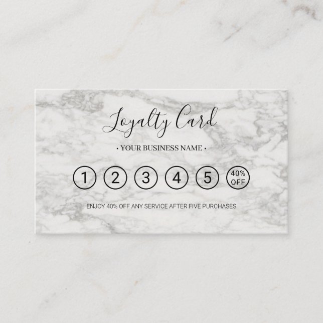 Marble Business Logotyp Professionell Loyalty Card Lojalitetskort (Framsida)