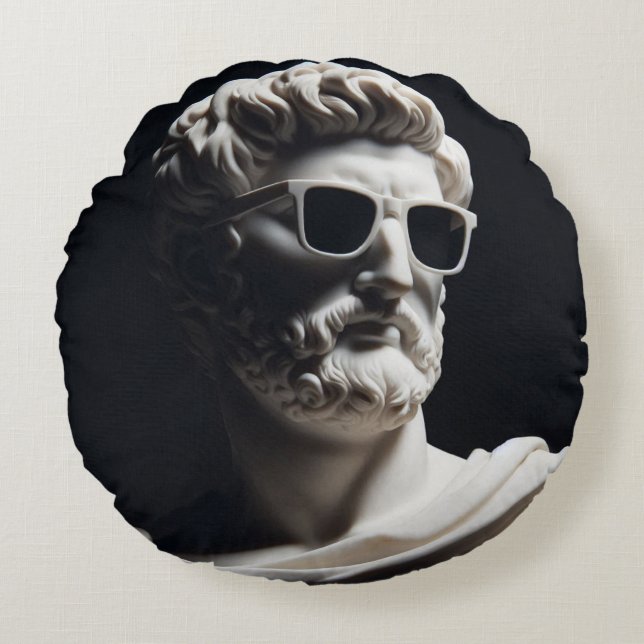 Marble bust rund kudde (Framsidan)