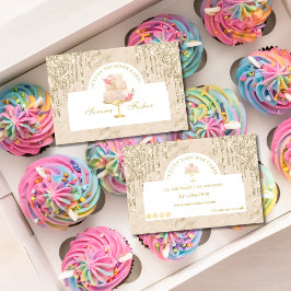Marble Cake Bakery Chef Ivory  Guld Visitkort