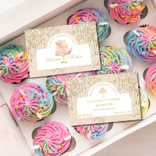 Marble Cake Bakery Chef Ivory Guld Visitkort