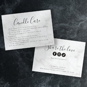 Marble Candle Care Kärlek-inmatningskortet
