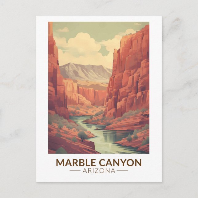 Marble Canyon Arizona Resa Konst Vintage Vykort (Framsida)