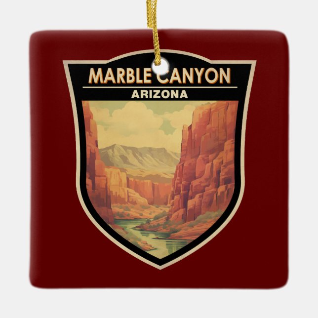 Marble Canyon Arizona Travel Art Vintage Julgransprydnad Keramik (Framsida)