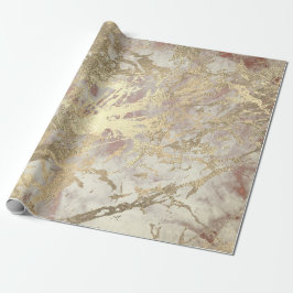 Marble Champaigne Guld Grått Ro Metall Stroke Presentpapper