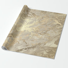 Marble Champaigne Guld Ivory Cream Metall Strokes Presentpapper
