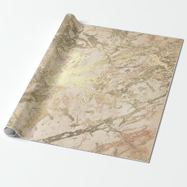 Marble Champaigne Guld Peach  Metall Strokes Presentpapper