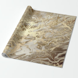 Marble Champaigne Guld Sepia honey Metall Strokes Presentpapper