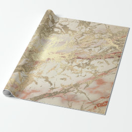 Marble Champaigne Guld Sepia  Strokes Metall Presentpapper