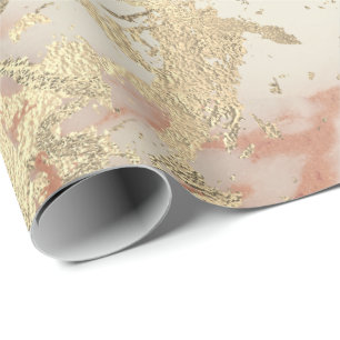 Marble Champaigne Guld Sepia Strokes Metall Presentpapper
