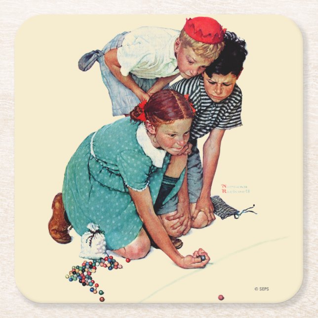 Marble Champion Underlägg Papper Kvadrat (Framsidan)