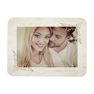 Marble Chic Golden Snöre Romantic lite Bröllop Magnet
