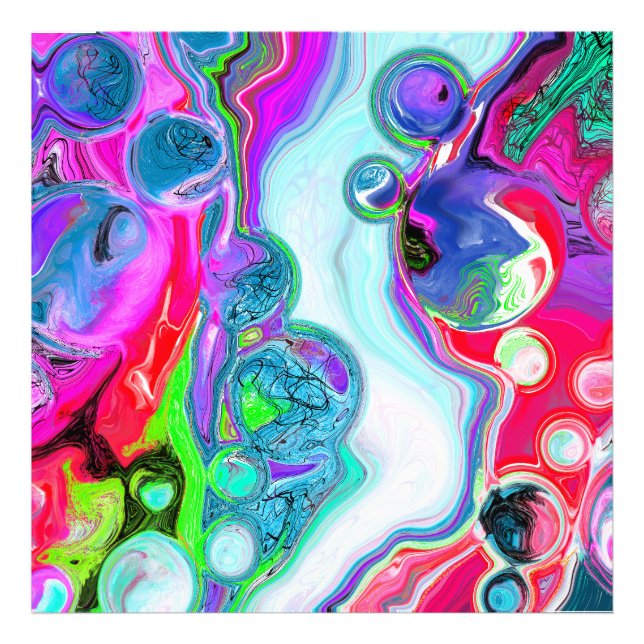 Marble Colorful Fluid Art Fototryck (Framsidan)