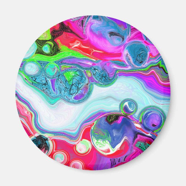 Marble Colorful Fluid Art Magnet (Framsidan)