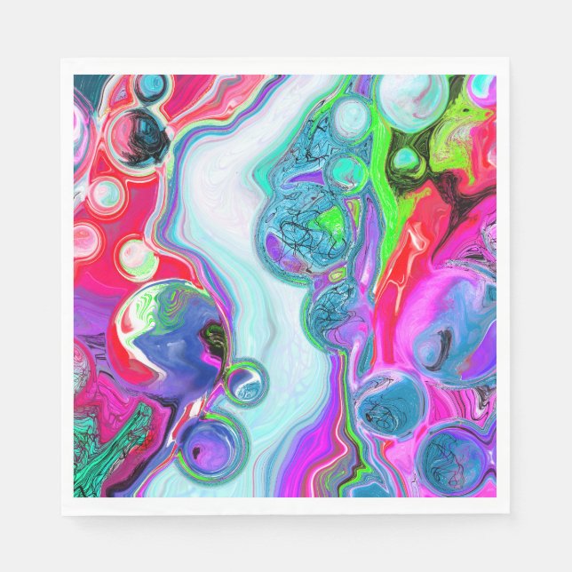 Marble Colorful Fluid Art Pappersservett (Framsidan)
