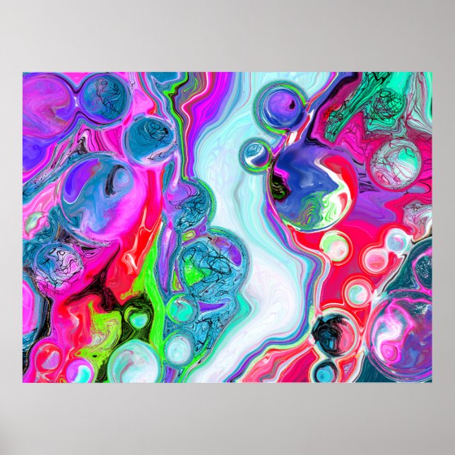 Marble Colorful Fluid Art Poster (Framsidan)