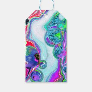 Marble Colorful Fluid Art to and from Presentetikett