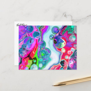 Marble Colorful Fluid Art Vykort
