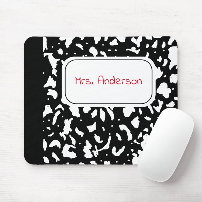 Marble Composition Notebook Personlig Musmatta (Med mus)
