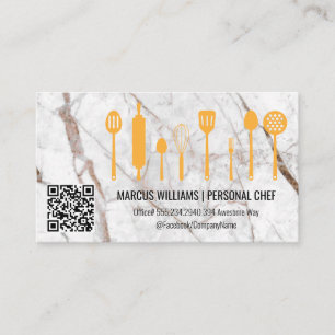 Marble Cooking Utensils QR-skanningsetikett Visitkort