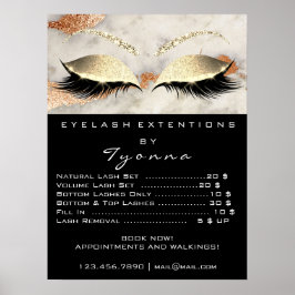 Marble Copper Grått Makeup Öga-priser Poster