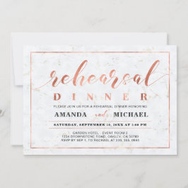 Marble & Copper | Modern Bröllop-repetitionsmiddag Inbjudningar